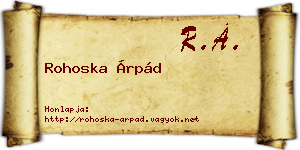Rohoska Árpád névjegykártya